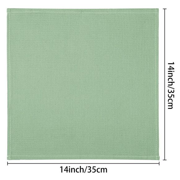 6Pack Cotton Weave Reusable Absorbent Cleaning Rags 14" x 14" Light Green - Picture 3 of 6